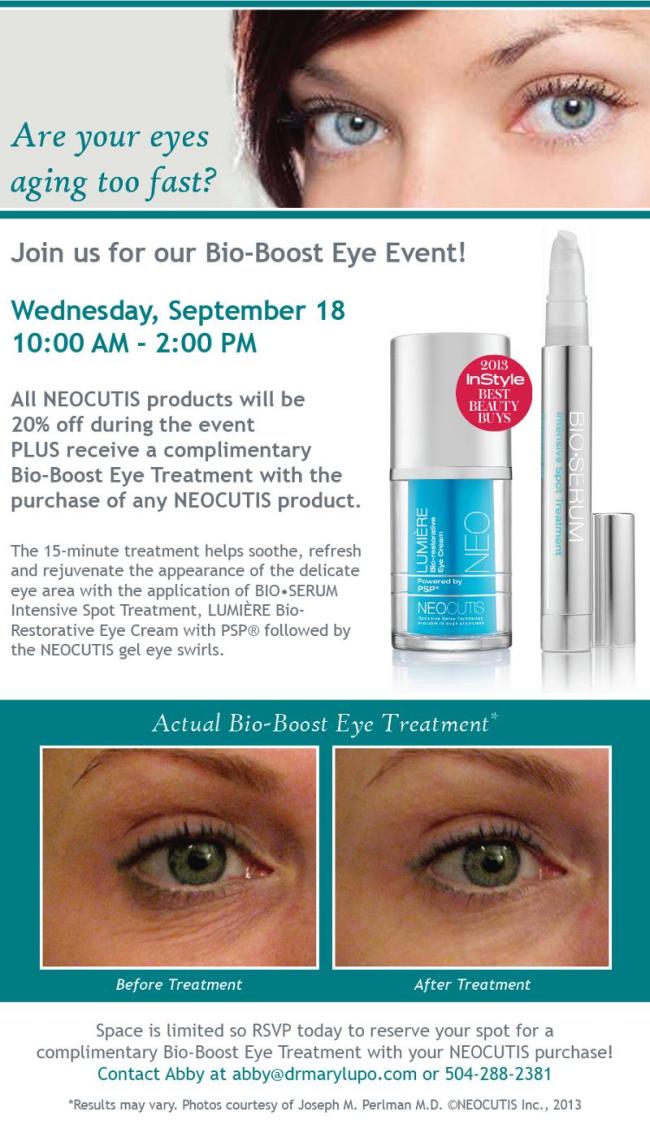 Neocutis Bio-Boost Eye Event - Dr Mary Lupo  New Orleans