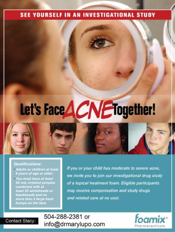 Currently Enrolling for an FDA Acne Study